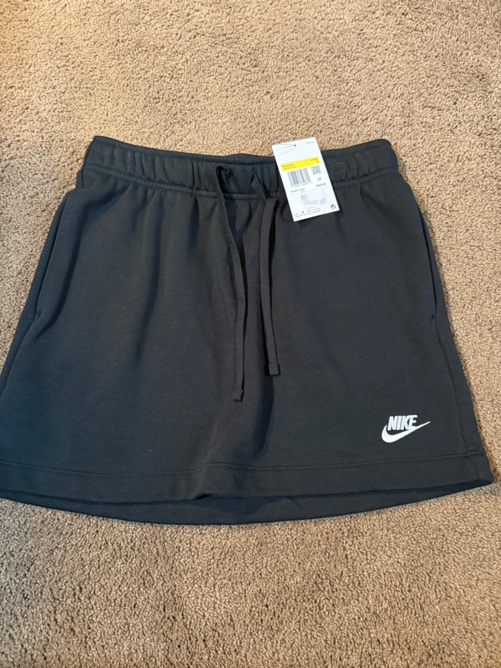 Nike Black Mini Skirt with Drawstring and Logo Size S NWT Adorable!